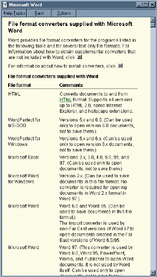 MS Word Conversions